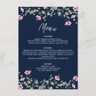 Menu Chá de casamento de Sangue de Hibiscus Azul-Cor-de