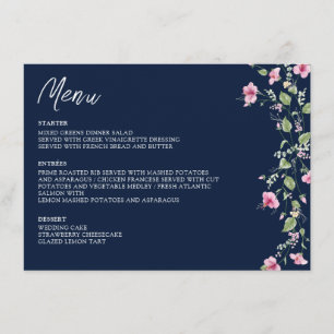 Menu Chá de casamento de Sangue de Hibiscus Azul-Cor-de