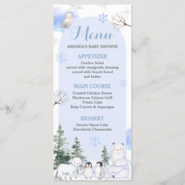 Menu CHÁ DE FRALDAS ARCTIC ANIMAL Snowflakes