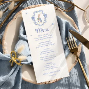 Menu Chá de fraldas Blue Peter Rabbit Boy