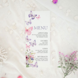 Menu chá de fraldas com Borboletas