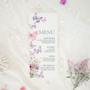 Menu chá de fraldas com Borboletas