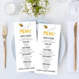 Menu Chá de fraldas de abelha amarela