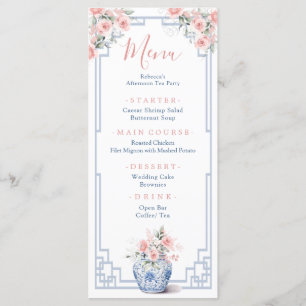 Menu Chá de fraldas de Chinoiserie de Jar Ginger Rosa B