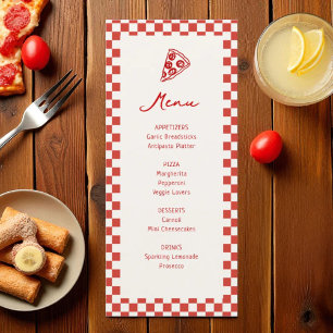 Menu Chá de fraldas de pizza de entrega especial