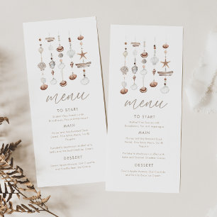 Menu Chá de fraldas do Boho Beach Shell