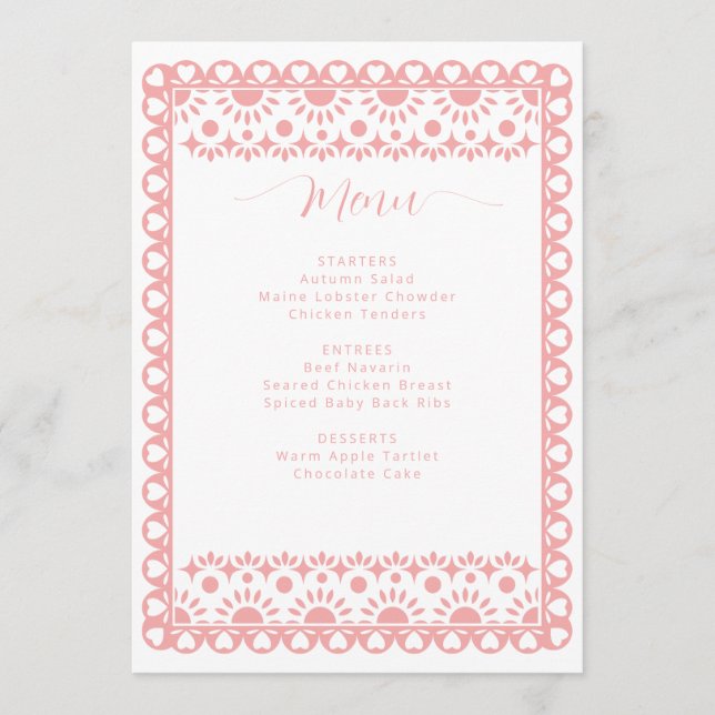 Menu Chá de fraldas mexicano Picado Cielito Lindo (Frente)