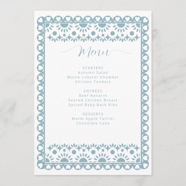 Menu Chá de fraldas mexicano Picado Cielito Lindo (Frente)