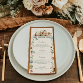 Menu Chá de fraldas Neutro de Aventura de Animais de Fl