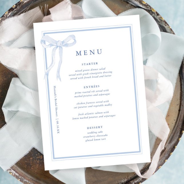 Menu Chá de panela Arco Azul Coquette (Criador carregado)