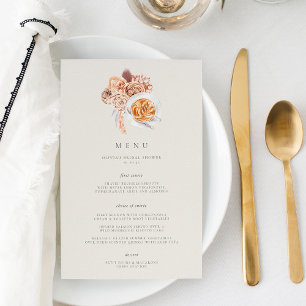 Menu Chá de panela Brunch do Tema Café Floral Boho