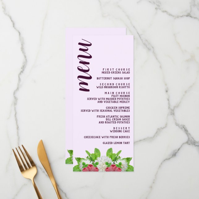 Menu Chá de panela Dahlia (Frente/Verso In Situ)