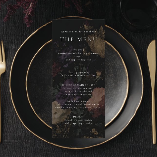 Menu Chá de panela de Casamento Romântico das Flores Es (Criador carregado)