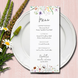 Menu Chá de panela de flores silvestres