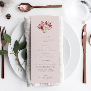 Menu Chá de panela de outono do Autumn Floral Teacup