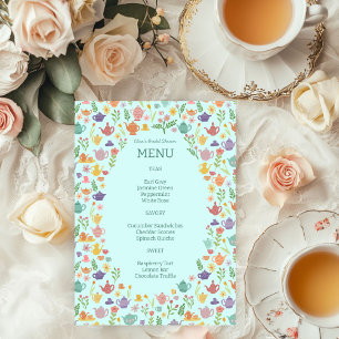 Menu Chá de panela de Tea Party Cólito Causado