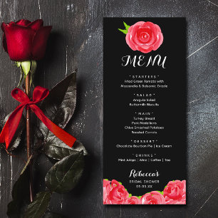 Menu Chá de panela Derby Rosas vermelhas de Aquarela