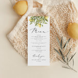 Menu Chá de panela do Mediterrâneo Lemon Sorrento<br><div class="desc">Evoque o solarenga esplendor de um casamento da Costa Amalfi com a coleção de Chás de panela do Mediterrâneo limão amarelo! Infundidos com a maior porção de citros de verão, os convites, placas e decoração irradiam calor, elegância e gráficos de limão encantadores emparelhados com uma bela fonte de caligrafia. Celebre...</div>