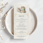 Menu Chá de panela do Partido do Tea Elegante Vintage<br><div class="desc">Vintage Elegante Tea Party Menu Chá de panela Transporte seus hóspedes para uma era de elegância eterno com este Chá de panela Vintage Elegant Tea Party. Adorado com delicados motivos florais e tipografia de ornamentados, este convite estabelece o palco de um caso sofisticado. Feito com atenção ao detalhe, seu charme...</div>