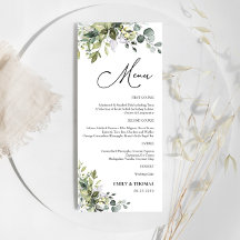 Menu Chá de panela Floral Eucalyptus Verde