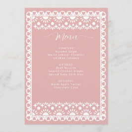 Menu Chá de panela Mexicano Blush Papel Picado Boho