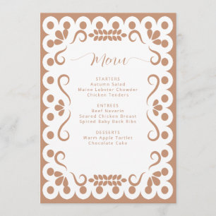 Menu Chá de panela Mexicano Picado Boho Barro