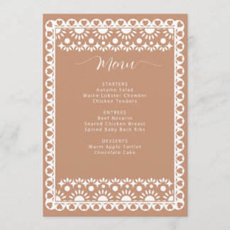 Menu Chá de panela Mexicano Picado Boho Barro