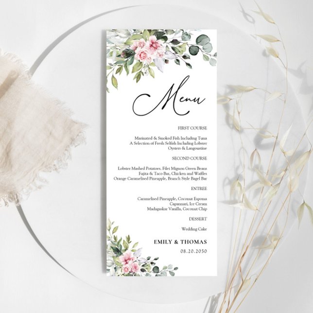 Menu Chá de panela Verde Cor-de-rosa (Criador carregado)