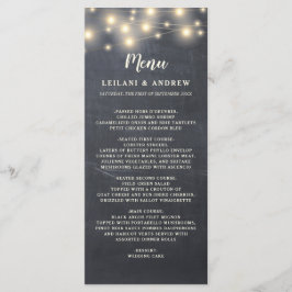 Menu Chalkboard String Lights Floral Mason Jar