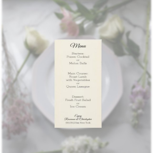 Menu Champagne Glasses Wedding (Criador carregado)