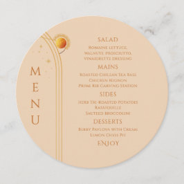 Menu Champanhe Celestial Dourado Sun Moon Stars Casamen