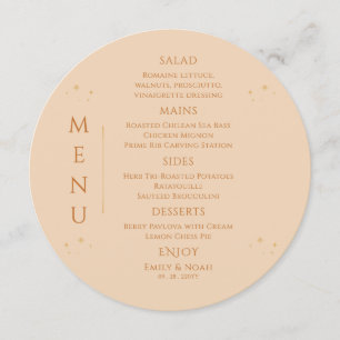 Menu Champanhe Celestial Dourado Sun Moon Stars Casamen