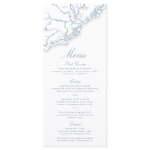 Charleston SC Map Elegante Dusty Blue Weding