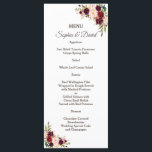 Menu Charm Burgundy Red Marsala Floral WedMenu<br><div class="desc">Encantador,  Borgonha,  Vermelho,  design de Cartão Floral de Marsala. Apresenta lindas flores e fontes de cor d'água Burgundy,  de marsala vermelha,  todas sobre fundo branco. Use a ferramenta Personalizar para adicionar suas informações. Por favor,  visite a minha Coleção Floral Burgundy Red Marsala.</div>