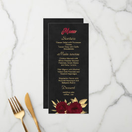 Menu Chic burgundy e casamento preto de ouro