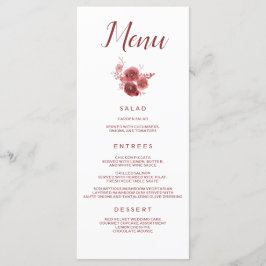 Menu Chic Burgundy Floral