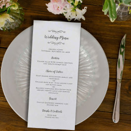 Menu Chic Jantada Branca de Cinzas de Caligrafia de Cas