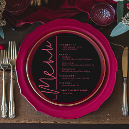 Menu Chic Preto e Magenta Redondo