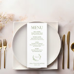 Menu Chic Watercolor Wreath Monograma, crista de casame<br><div class="desc">Melhore o seu casamento com o nosso Menu Personalizado de Cesto de Casamento de Casamento com Aquarela Chic. Este cardápio maravilhosamente desenhado apresenta uma delicada camada de aquarela e uma crista de casamento monograma, acrescentando um toque elegante e personalizado ao seu dia especial. Personalize o menu com suas seleções culinárias...</div>