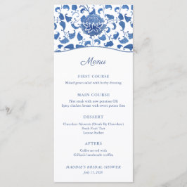 Menu Chinoiserie Chá de casamento Azul E Branco