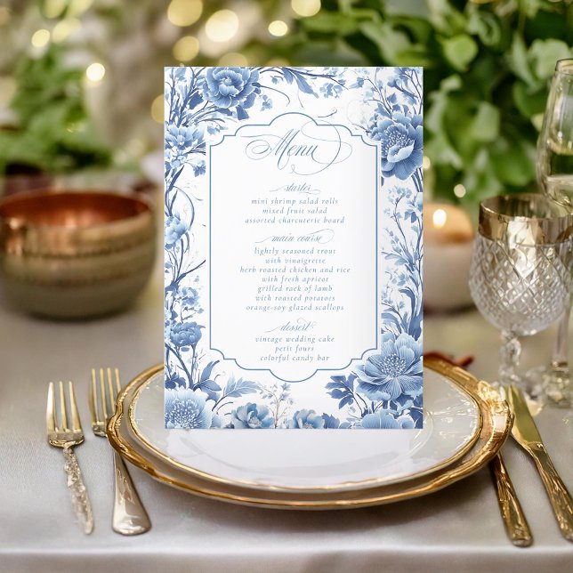 Menu Chinoiserie Tree Motif e Floral Border ID1094 (Criador carregado)