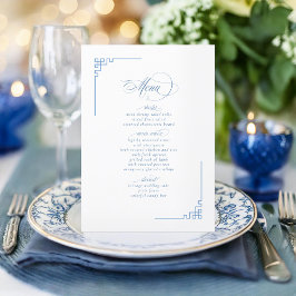 Menu Chinoiserie Tree Motif e Geométrico ID1094