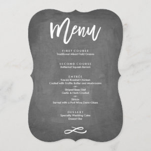 Menu chique do quadro da tipografia