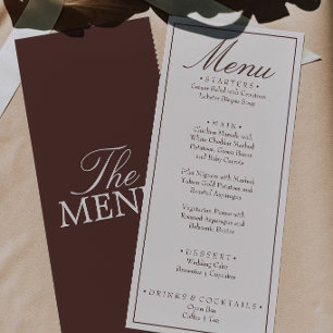 Menu Chocolate Marrom Cremoso Chique Casamento Dinheiro