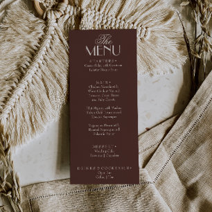 Menu Chocolate Marrom Luxuoso Casamento Antigo Chique