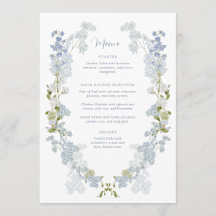 Menu Chuva Azul Elegante Jardim Vintage Chá de Noiva