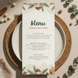Menu Chuva de Bebê Floresta de Inverno