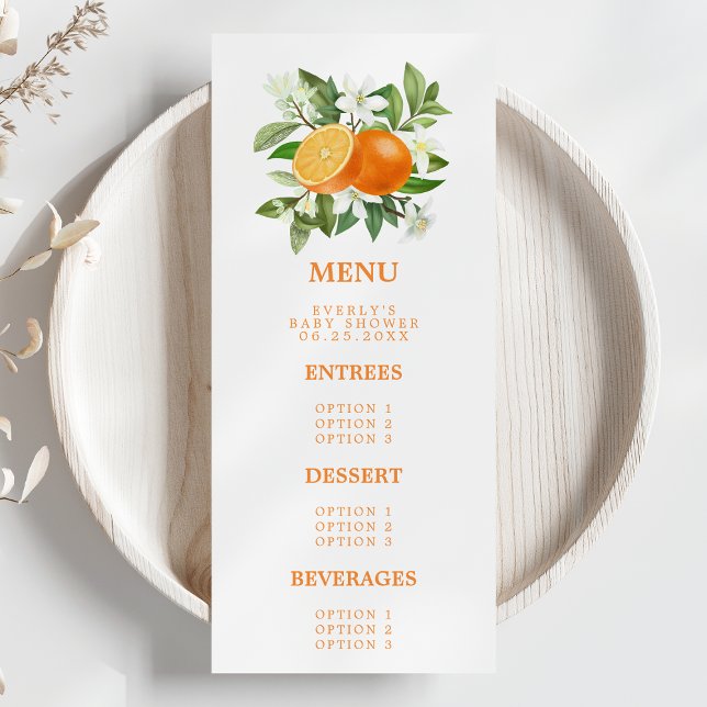 Menu Chuva de Bebê Laranja Cítrico Pequeno Fofinho a Ca (Criador carregado)