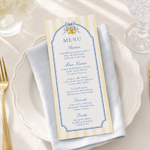 Menu Chuva de Bebê Limão Amarelo Listrado da Amalfi Ita