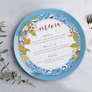 Menu Chuva de Bebê Mediterrâneo Limão Costa Amalfi